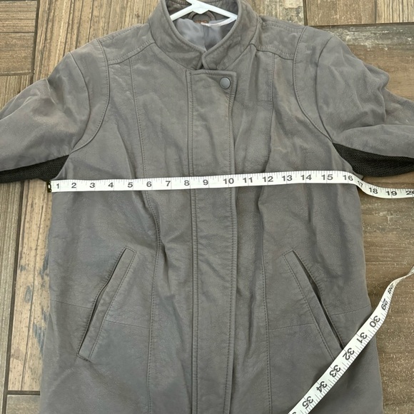 FREE PEOPLE Faux Leather Jacket In Steel Grey size 8 - Picture 12 of 13